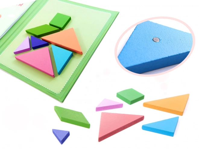 Magnetic Tangram Puzzle Book 3D Wooden Blocks