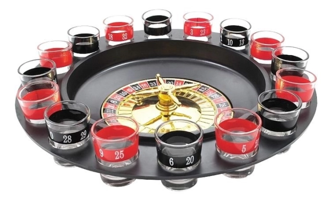 Party Roulette Game Set with Shot Glasses