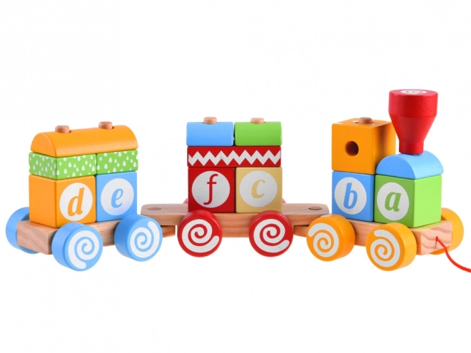 Wooden Train with Letter Blocks