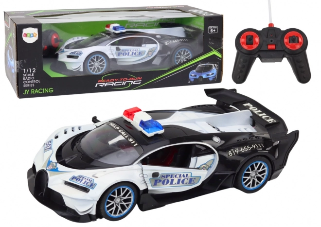 Remote Controlled Police Car 1:12 Scale White
