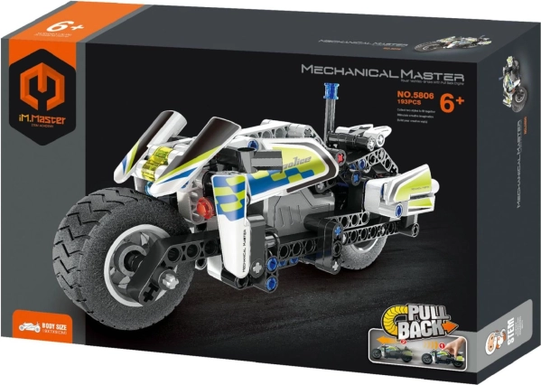 Jeu de construction iM.Master moto de police à rétrofriction, 193 pièces
