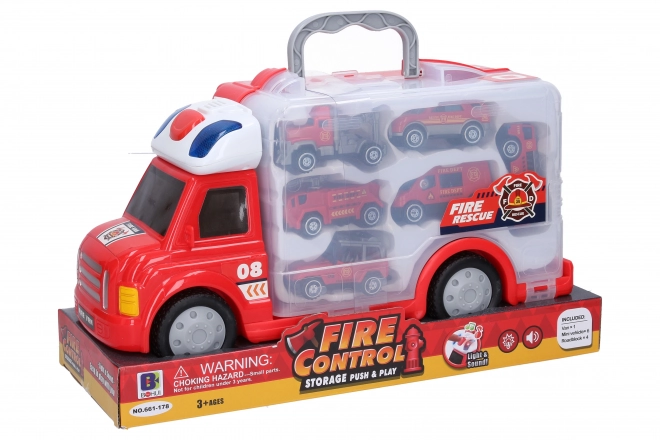 Fire Truck Toy with Effects and Mini Cars