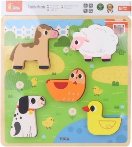 Holzpuzzle zum Einsetzen Bauernhof für Kinder VIGA
