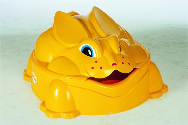 Sandkasten Hase gelb mit Deckel