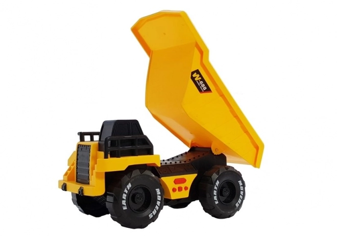 Yellow Friction Powered Dump Truck with Lights and Sounds