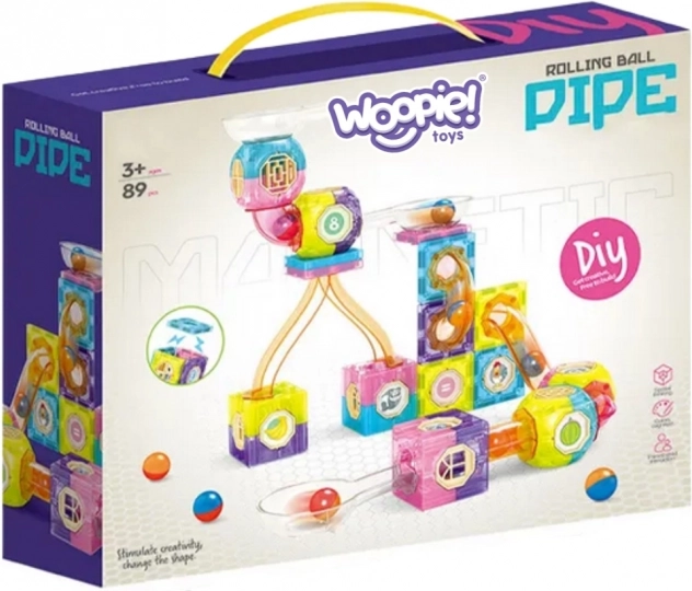 Woopie Magnetické Stavebnice Kuličková Dráha 89 ks