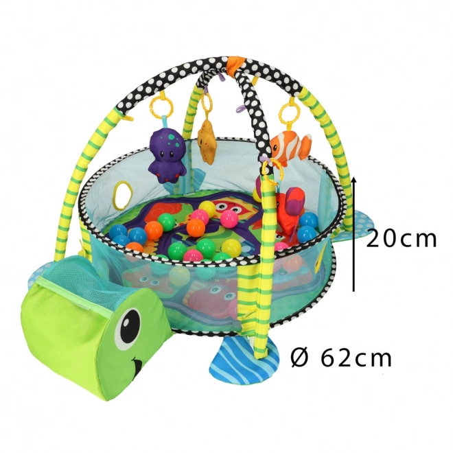 Educational Play Mat 3-in-1 Turtle Playpen with 30 Balls