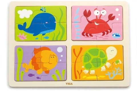 Wooden Puzzle 4-in-1 - Sea