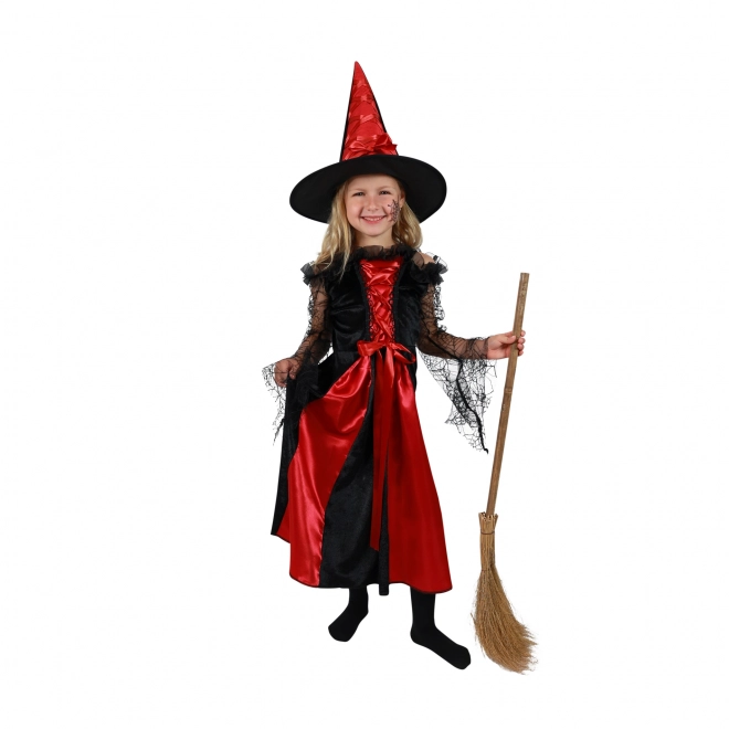 Children's Witch Costume Black and Red with Hat