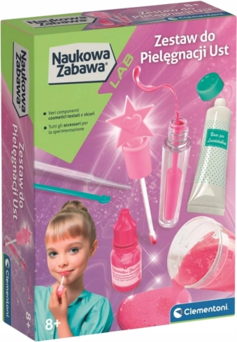 videnskabelig sjov – kosmetiksæt læbepomade og lipgloss CLEMENTONI (polsk version)