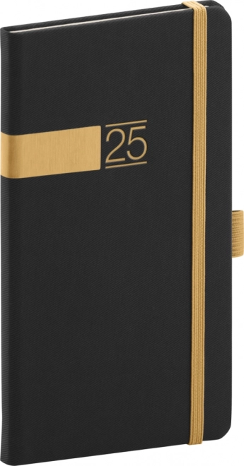 Notique Compact Diary Twill 2025 in Black and Gold