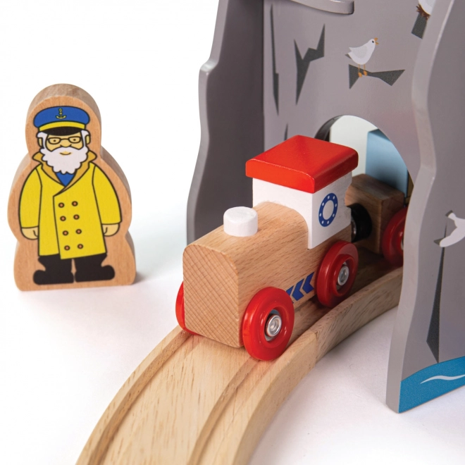 Bigjigs Rail Tunnel with Lighthouse and Heliport