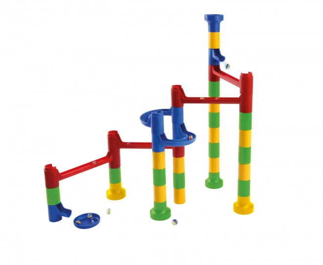 Colorful Marble Run Set with 34 Pieces and 10 Marbles