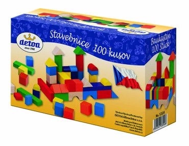 Wooden Building Blocks Set 100 Pcs