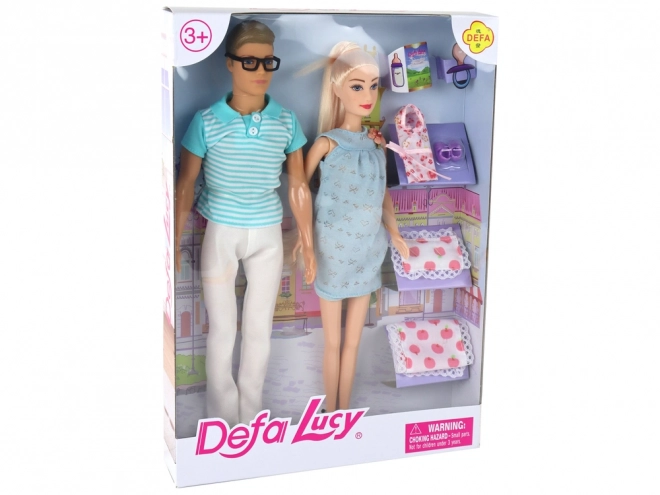 Family Doll Boy Girl Blonde Hair Pregnancy