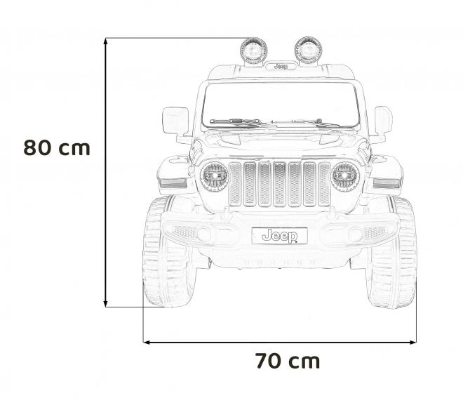 Jeep Wrangler Rubicon baterie pro děti černá + dálkové ovládání + MP3 LED rádio + EVA kola
