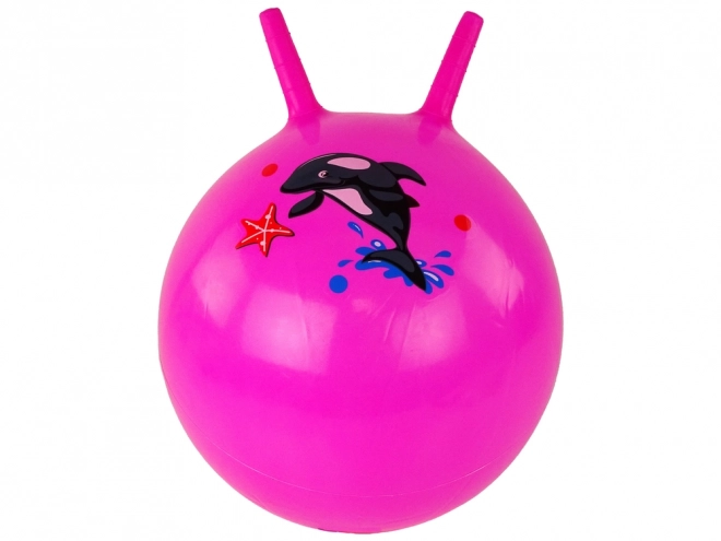 Jumping Ball 45 cm Pink with Animal Motif