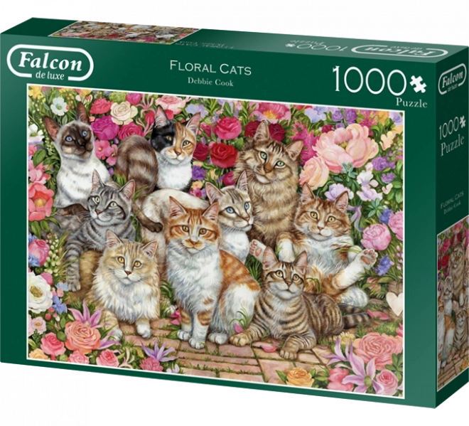 Falcon Puzzle Cats Among Flowers