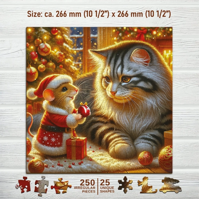 Wooden Cat and Mouse Puzzle