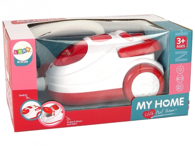 Red Children's Toy Vacuum with Styrofoam Balls