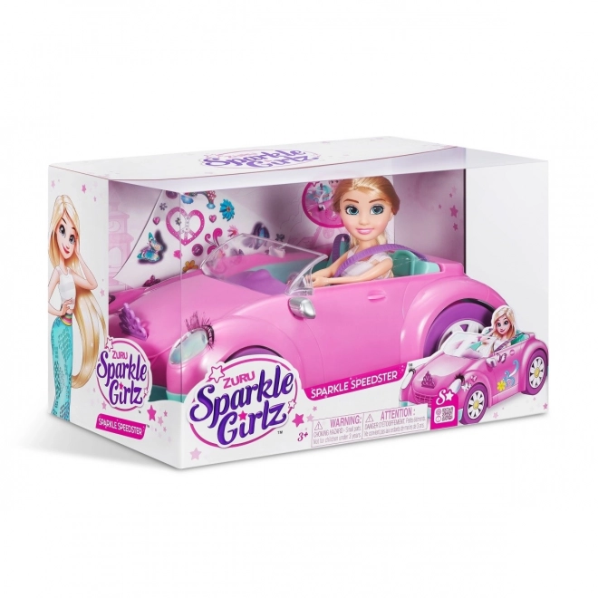 Convertible Doll Set 10.5 inch Pink Car