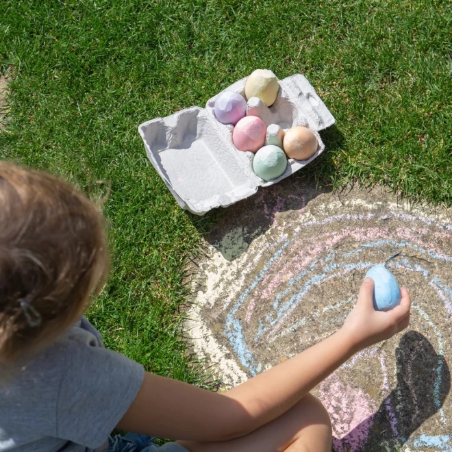 Colorful Egg-Shaped Chalk Set by Bigjigs Toys