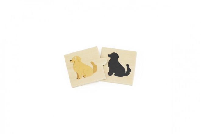 Wooden Memory Game Animal Shadows