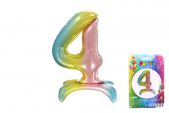 Inflatable Balloon - Number 4 Rainbow