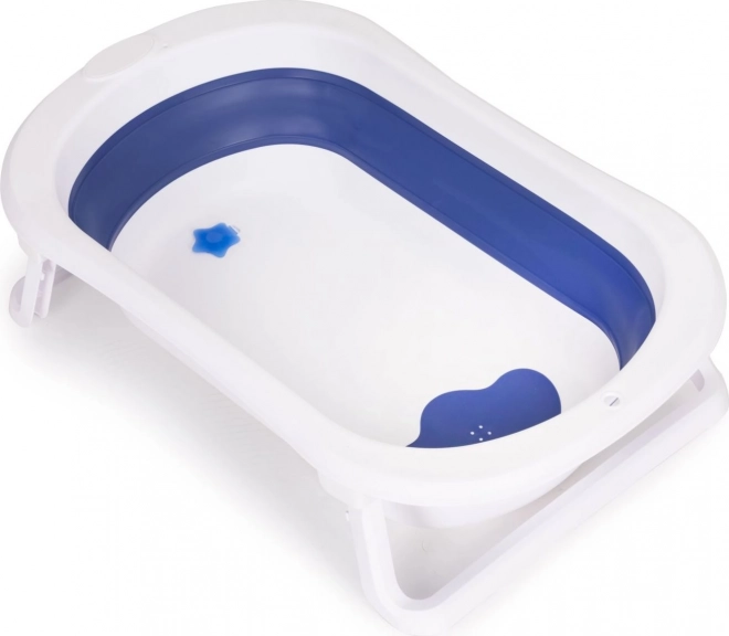 EcoToys Foldable Baby Bathtub with Drain - Blue