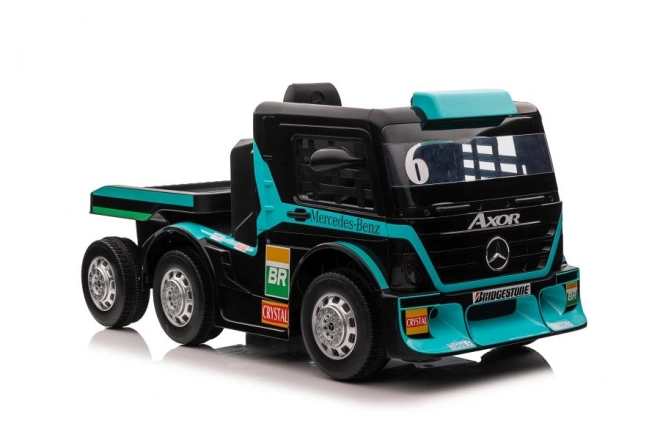 Battery-Powered Mercedes Car with Trailer Blue LCD