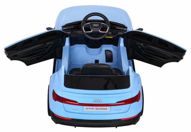 Audi E-Tron Sportback pre deti + Pilot + pohon 4x4 + pomalý rozjazd + rádio MP3 + LED – Modrá