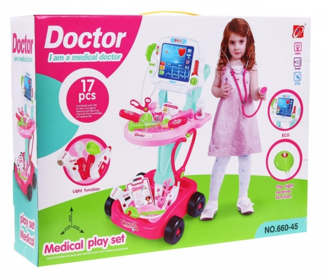 Kids Doctor Play Cart Pink