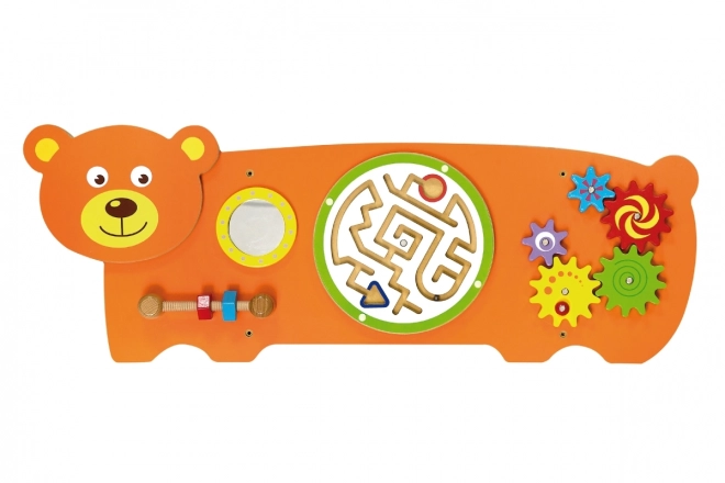 Wooden Wall Game with Bear Motif