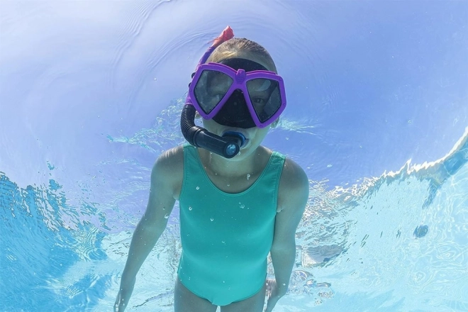 Pink diving set with mask and snorkel