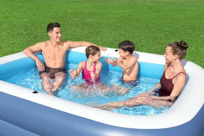 Family Inflatable Pool with UV Protection and Movable Canopy