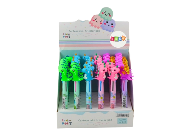 Multicolor Dinosaur Pen with Zip Slider