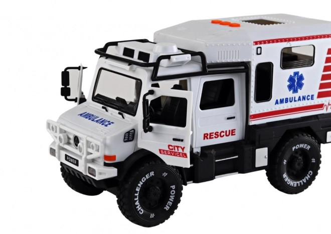 White Off-Road Ambulance with Lights and Sounds