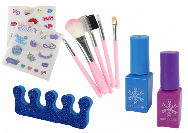 Beauty Set Makeup and Nail Kit in Blue Case