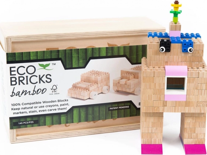 Kit de construction en bois 145 pièces en boîte