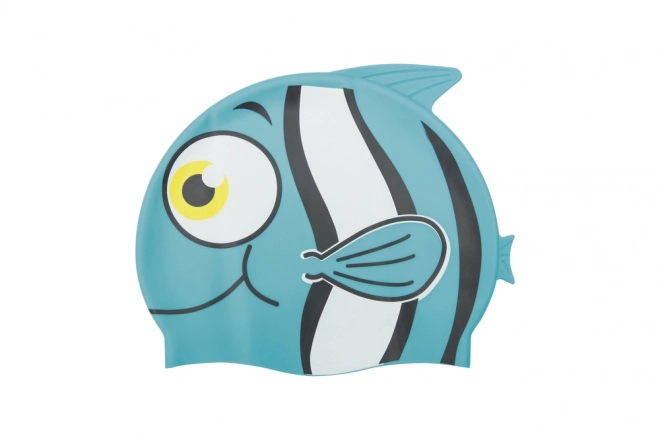 Blue Fish Swim Cap for Kids