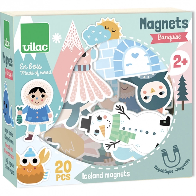 Wooden Winter Magnets - 20 Piece Set