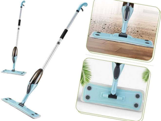 Flat Mop with Rotating Sprayer and Microfiber Pads