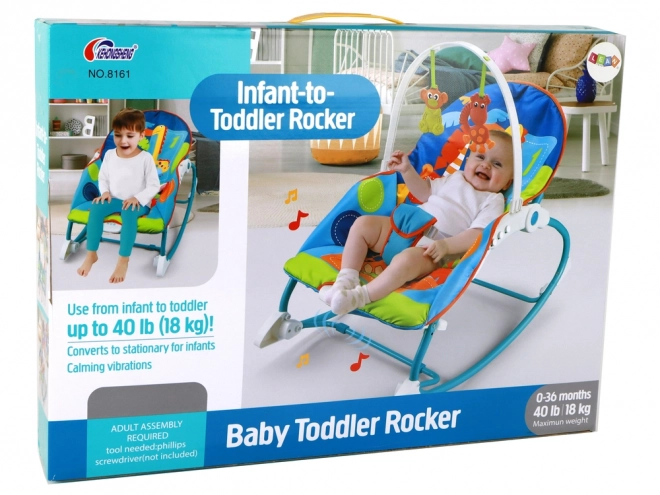 2-in-1 Baby Rocker with Sound and Vibrations