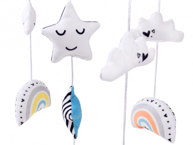 Wind-up Baby Mobile Rainbow with Plush Clouds