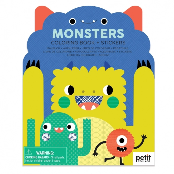 Petit Collage Coloring Book with Monster Stickers