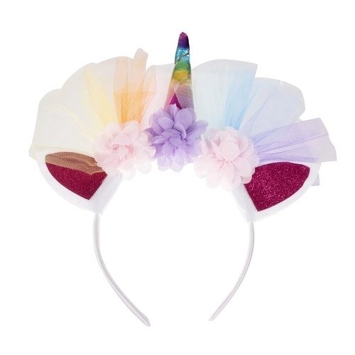 Unicorn Costume with Rainbow Skirt, Wings & Headband