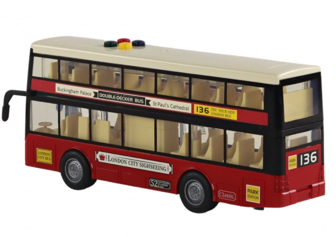 Red Double-Decker City Bus with Lights and Sounds