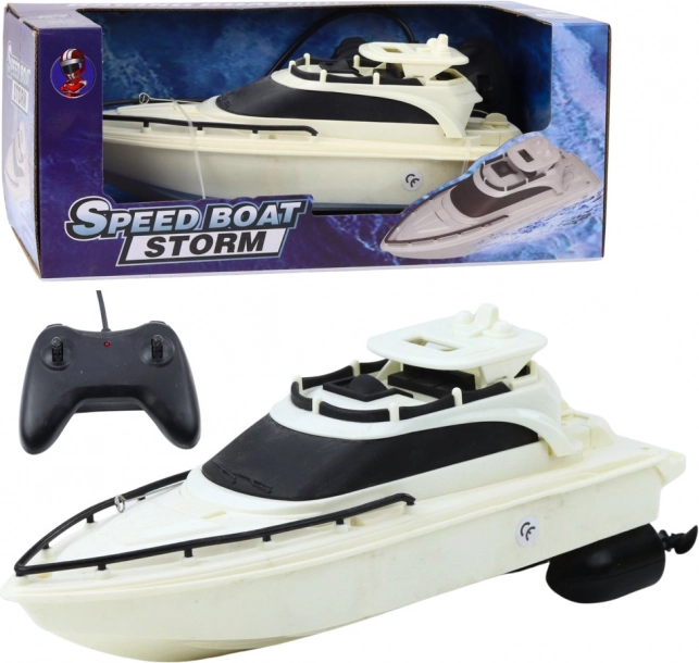 Ferngesteuertes Motorboot RC Speed Boot Sturm Schwarz-Weiß