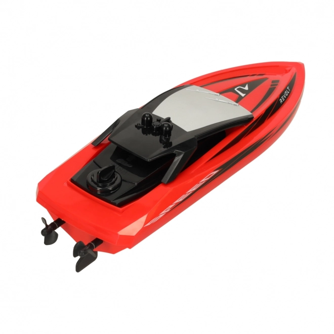 Red remote control boat