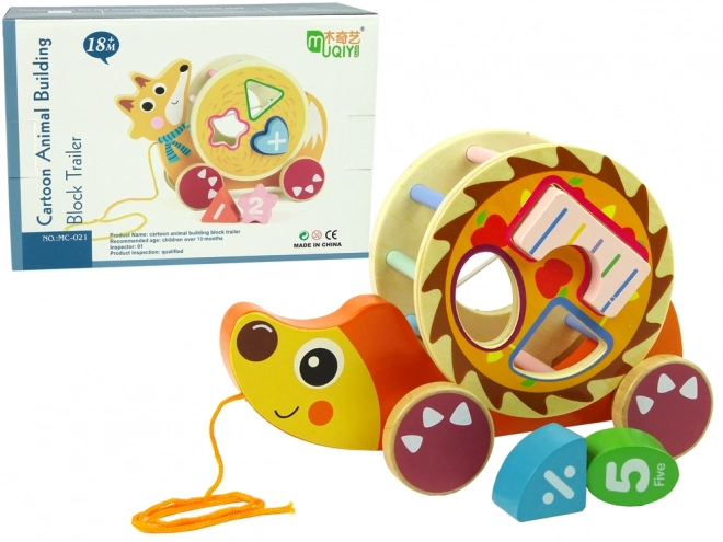 Hedgehog Pull Along Wooden Shape Sorter